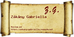 Zákány Gabriella névjegykártya